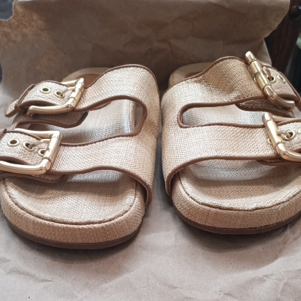 J. Crew Factory Tan Buckle Sandals - Picture 10 of 10